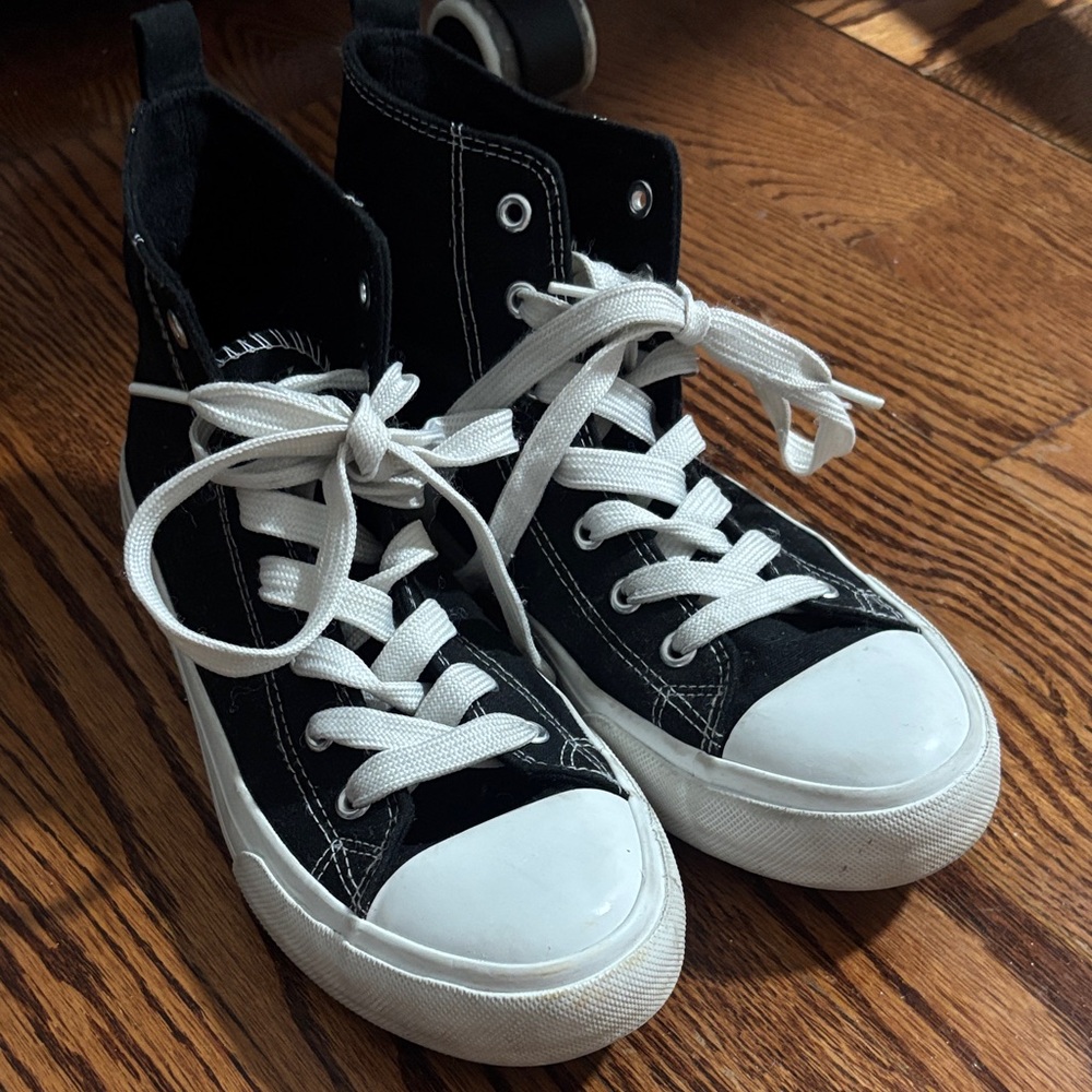 Black and White High-Top Sneakers